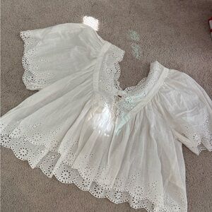 Free People Cottagecore White Eyelet Lace Women's Top